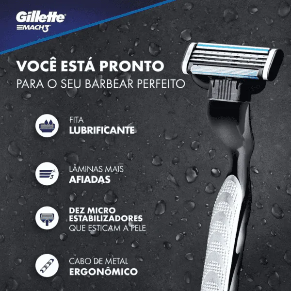 Recarga Aparelho de Barbear Gillete Mach3 - 2und - Imagem 6