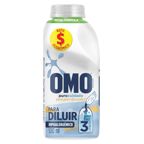 Sabão Líquido Concentrado OMO Puro Cuidado- 500ml
