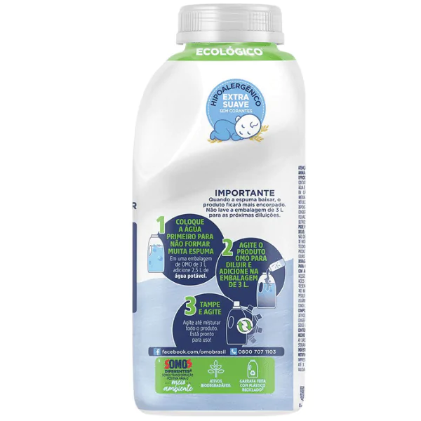 Sabão Líquido Concentrado OMO Puro Cuidado- 500ml - Imagem 2