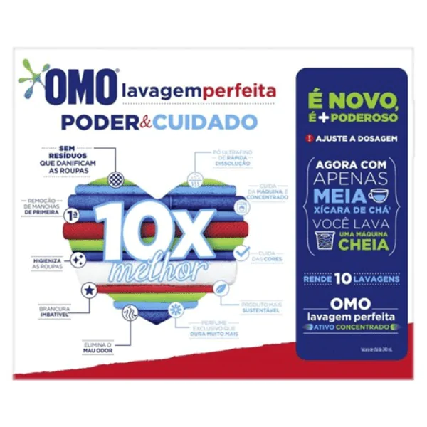 Sabão em Pó OMO Lavagem Perfeita - 800gr - Imagem 2