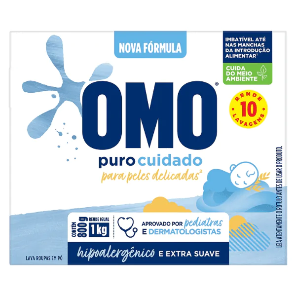 Sabão em Pó OMO Puro Cuidado - 800gr - Imagem 1