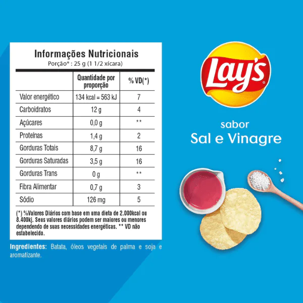 Lays Salt & Vinegar - 70gr - Imagem 2