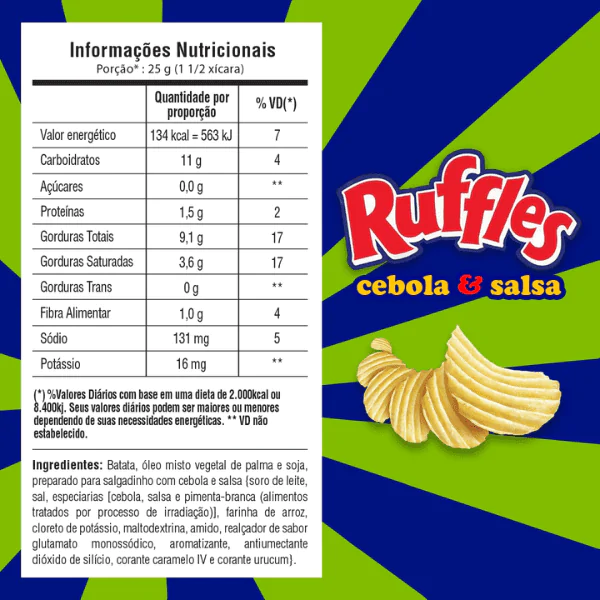 Salgadinho Ruffles Cebola e Salsa - 68gr - Imagem 2