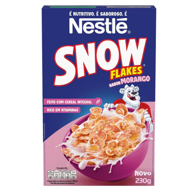 Sem nome (600 × 600 px) Cereal Matinal Nestlé Snow Flakes Morango - 230gr - Imagem 1