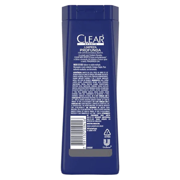 Shampoo Clear Men Anti Caspa Sports - 200ml - Imagem 2