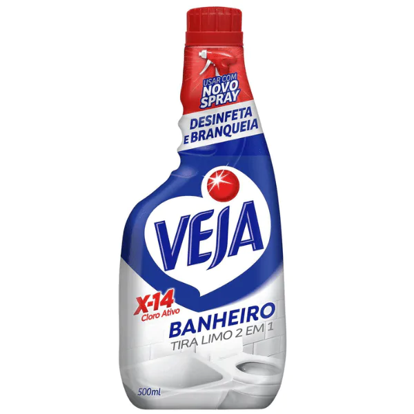 Tira Limo Banheiro Veja X14 Spray Refil - 500Ml