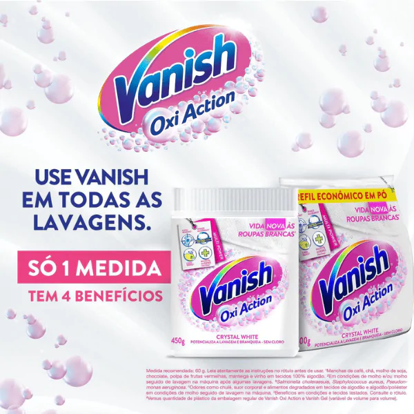 Tira Manchas em Pó Vanish Crystal White - 400gr - Imagem 2