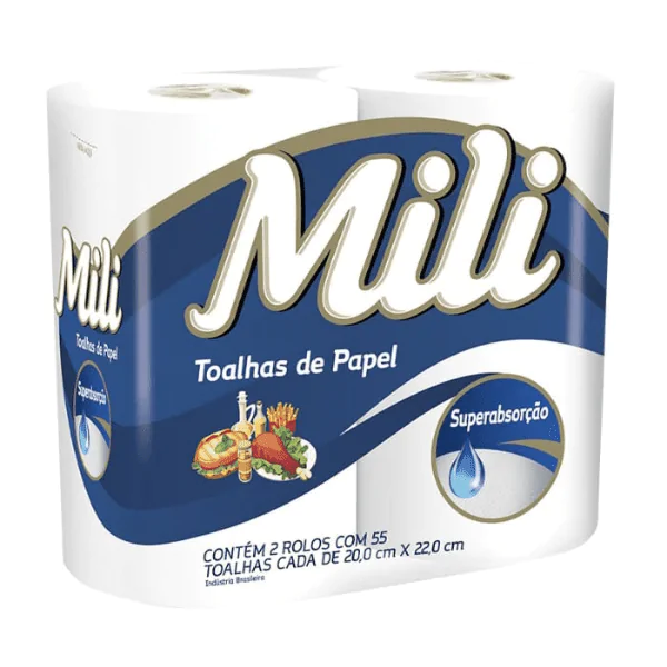 Toalha de Papel Mili Rolo 55 folhas - 2und - Imagem 2