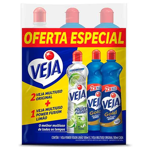 Kit Veja Limpeza Multiuso - 2 Original + 1 Power Fusion