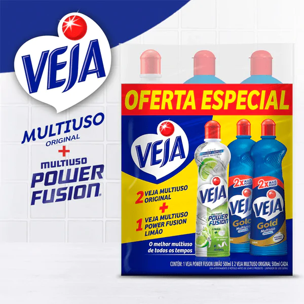 Kit Veja Limpeza Multiuso - 2 Original + 1 Power Fusion - Imagem 2