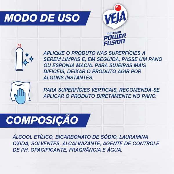 Kit Veja Limpeza Multiuso - 2 Original + 1 Power Fusion - Imagem 4