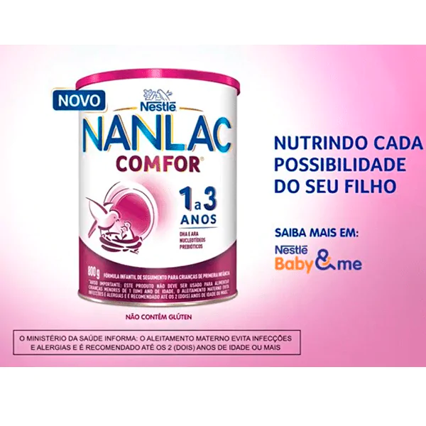 Fórmula Infantil Nanlac Comfor 1 a 3 - 800gr - Imagem 5