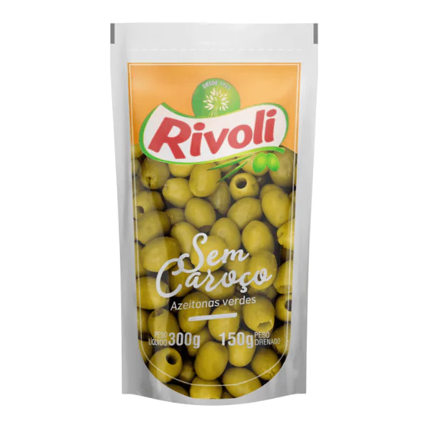 Azeitona Verde Rivoli Sem Caroço Sachê - 300gr - Imagem 1