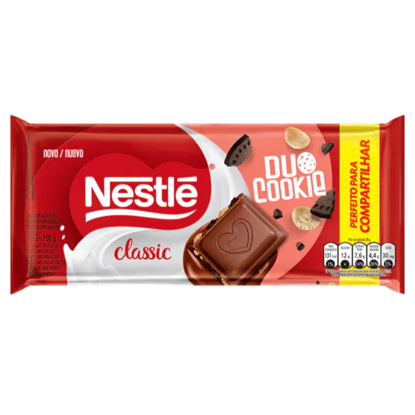 Barra de Chocolate Nestlé Duo Cookie - 150gr - Imagem 1