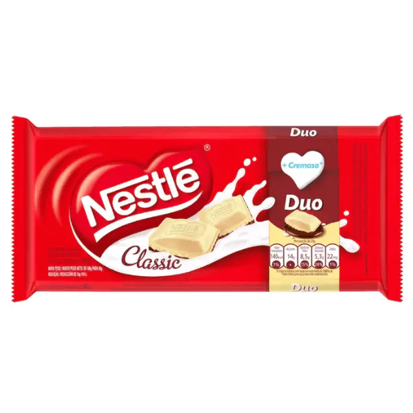 Barra de Chocolate Nestlé Classic Duo - 80gr