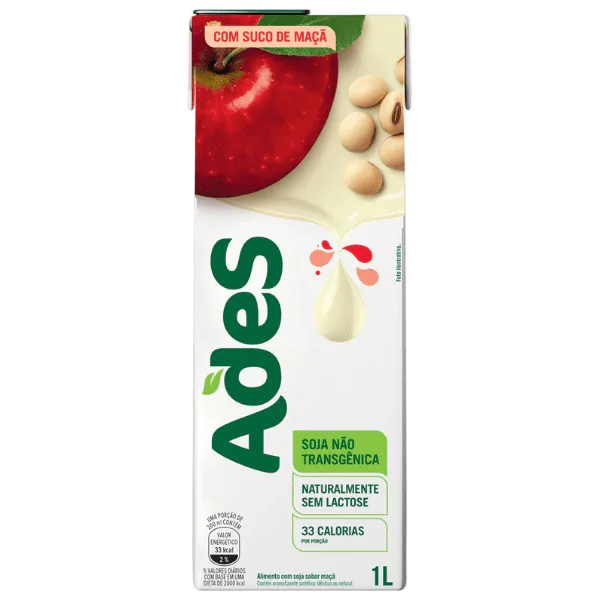 Bebida À Base de Soja Ades Maçã - 1L - Imagem 1