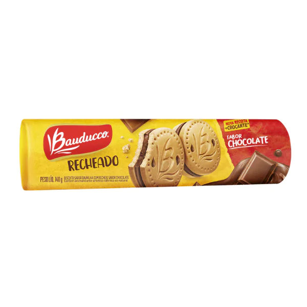 Biscoito Recheado Chocolate Bauducco - 140gr - Imagem 1