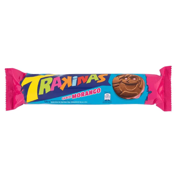 Biscoito Recheado Trakinas Morango - 126gr - Imagem 1