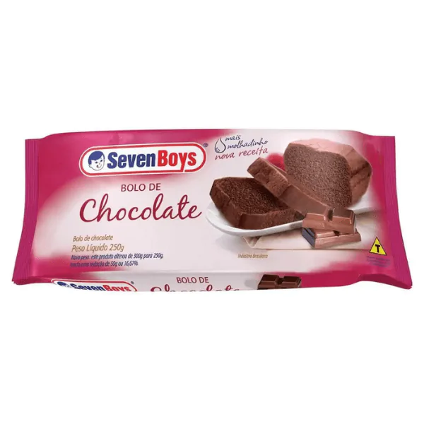Bolo Seven Boys Chocolate - 250gr - Imagem 1