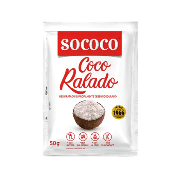 Coco Ralado Desidratado Sococo - 50gr - Imagem 1