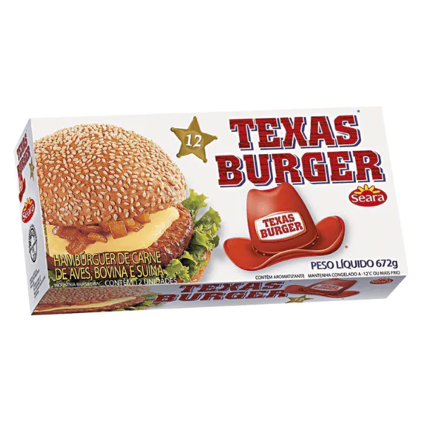 Hambúrguer Bovino Texas Burguer - 672gr - Imagem 1