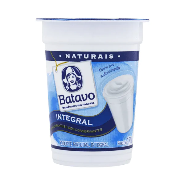 Iogurte Batavo Natural - 170G-1 Iogurte Batavo Integral Natural - 170gr - Imagem 1