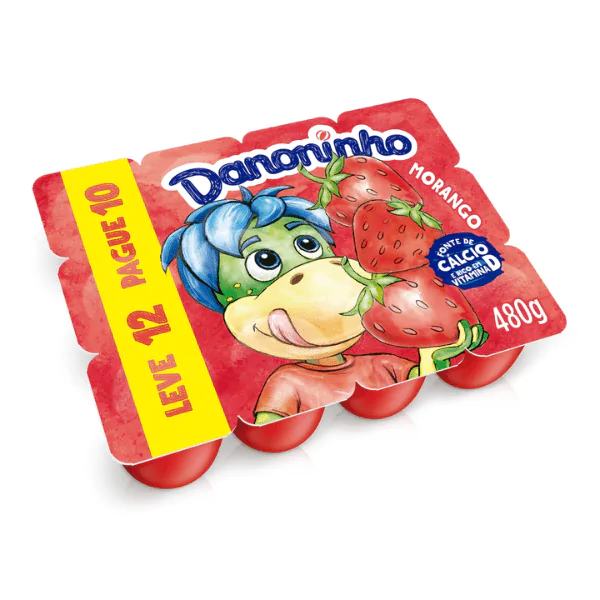 Iogurte Petit Suisse Danoninho Morango - 480gr - Imagem 2