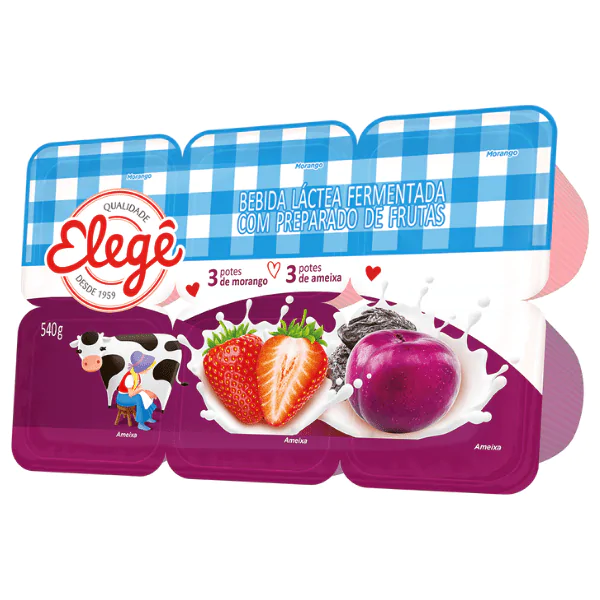 Bebida Láctea Elegê Morango/Ameixa - 540gr - Imagem 1