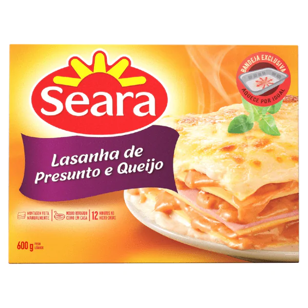 Lasanha Congelada Seara Presunto/Queijo - 600G - Imagem 1