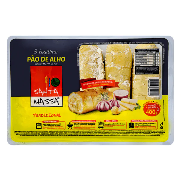 Pão de Alho Santa Massa Tradicional - 400G-1 Pão de Alho Santa Massa Tradicional - 400gr - Imagem 1