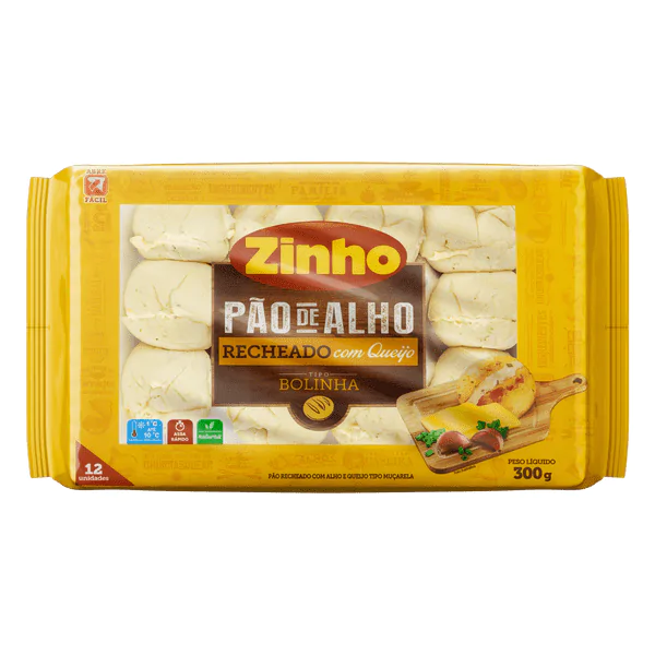 Pão de Alho Zinho Bolinha Recheado Queijo - 300G - Imagem 1