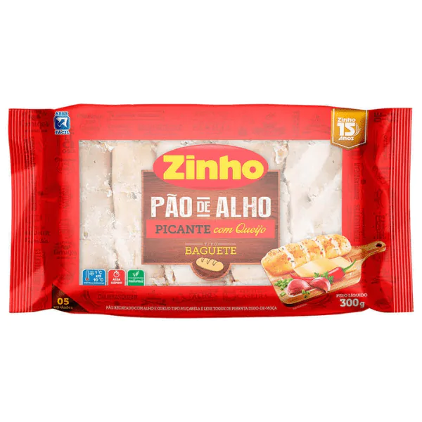 Pão de Alho Zinho Picante com Queijo - 300G - Imagem 1