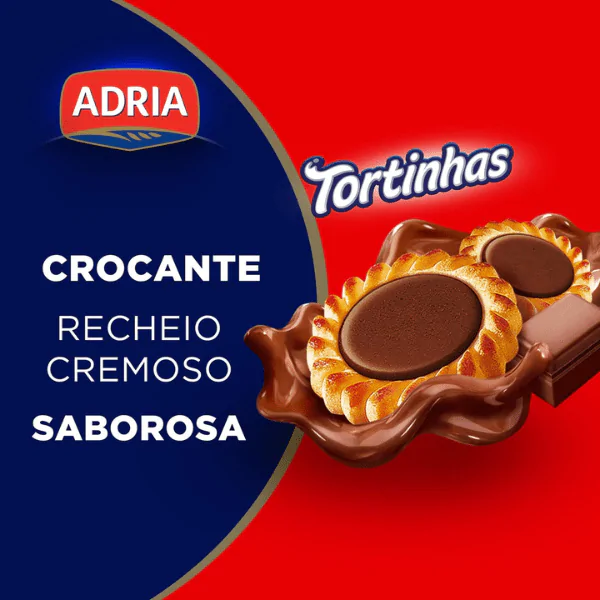 Biscoito Recheado Tortinhas Adria Brigadeiro - 140G - Imagem 2
