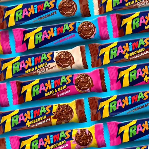 Biscoito Recheado Trakinas Branco/Preto - 126gr - Imagem 2