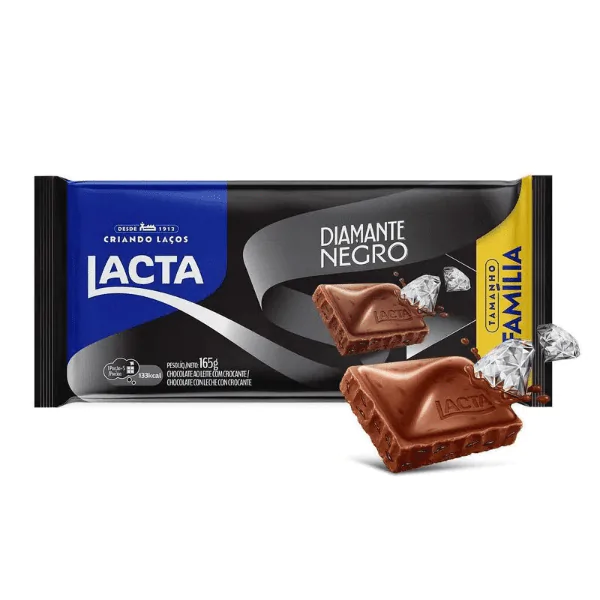 Barra de Chocolate Lacta Diamante Negro - 165gr - Imagem 2