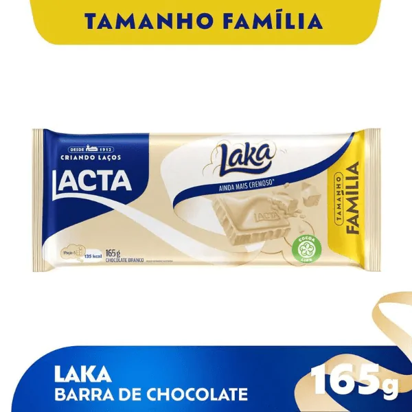 Barra de Chocolate Lacta Laka - 165gr - Imagem 1