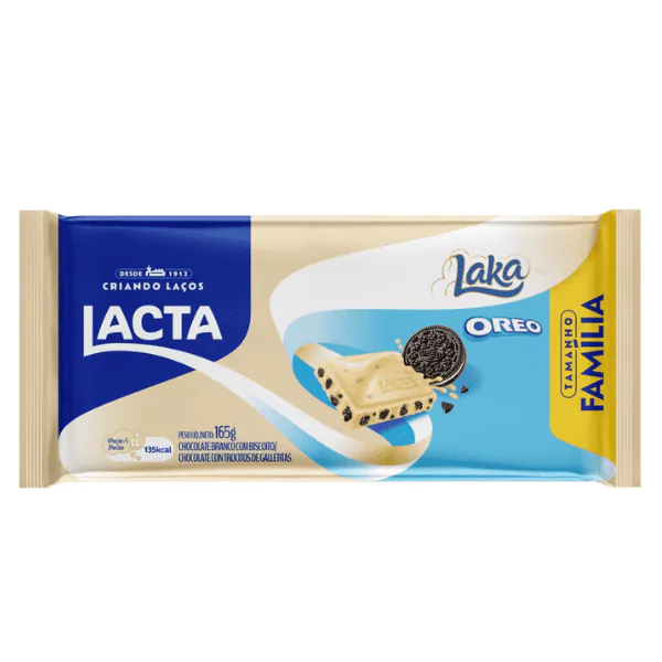 Barra de Chocolate Lacta Oreo/Laka - 165gr - Imagem 1