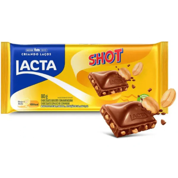 Barra de Chocolate Lacta Shot - 80gr - Imagem 2