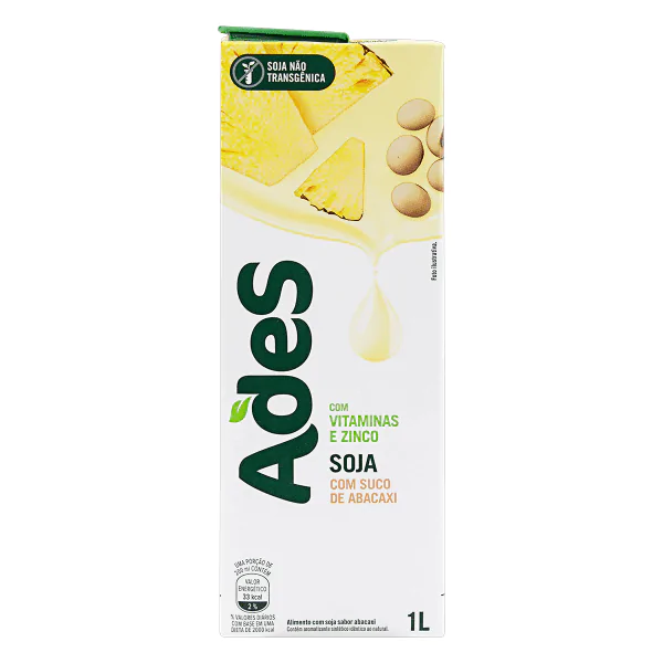 Bebida À Base de Soja Ades Abacaxi - 1L - Imagem 1