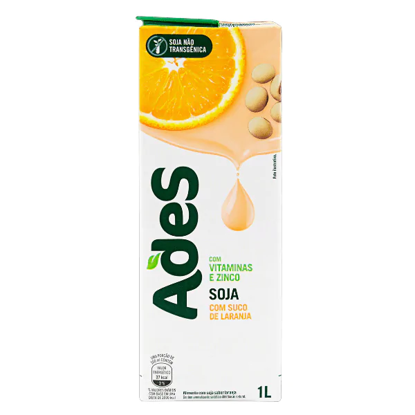 Bebida À Base de Soja Ades Laranja - 1L - Imagem 1