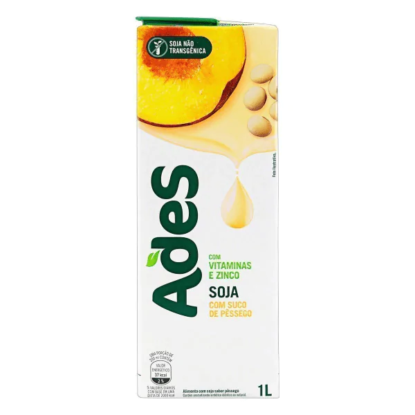 Bebida À Base de Soja Ades Pêssego - 1L - Imagem 1