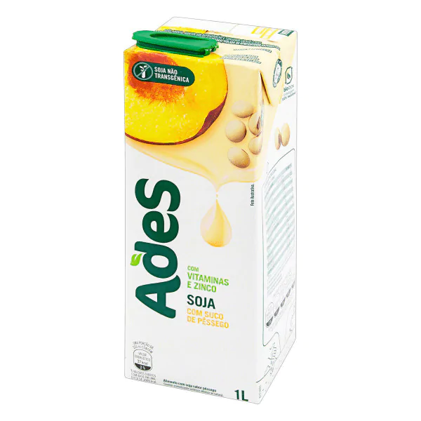 Bebida À Base de Soja Ades Pêssego - 1L - Imagem 2