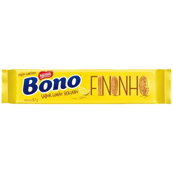 Biscoito Recheado Fininho Bono Limão - 57G