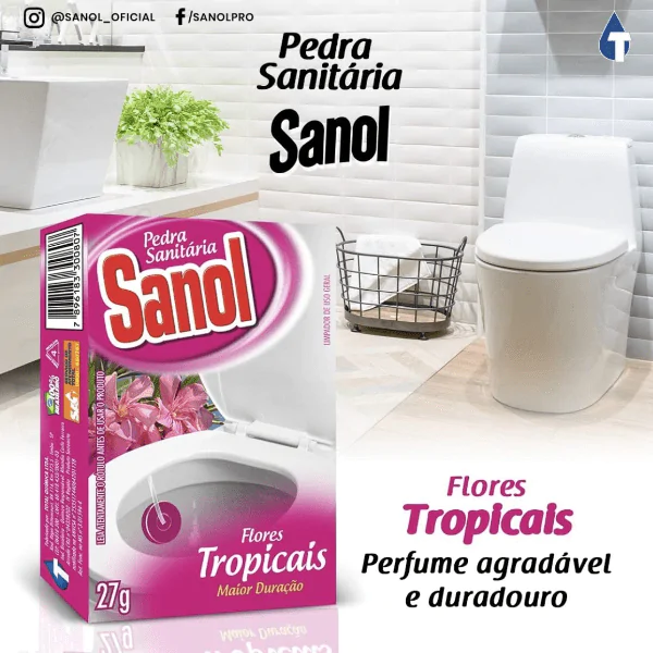 Bloco Sanitário Sanol Flores Tropicais - 1und - Imagem 3
