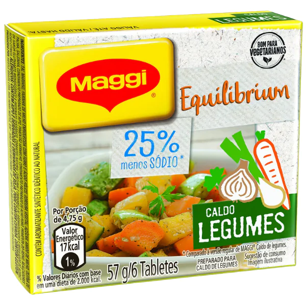 Caldo em Tablete Maggi Legumes Menos Sódio - 57gr - Imagem 1