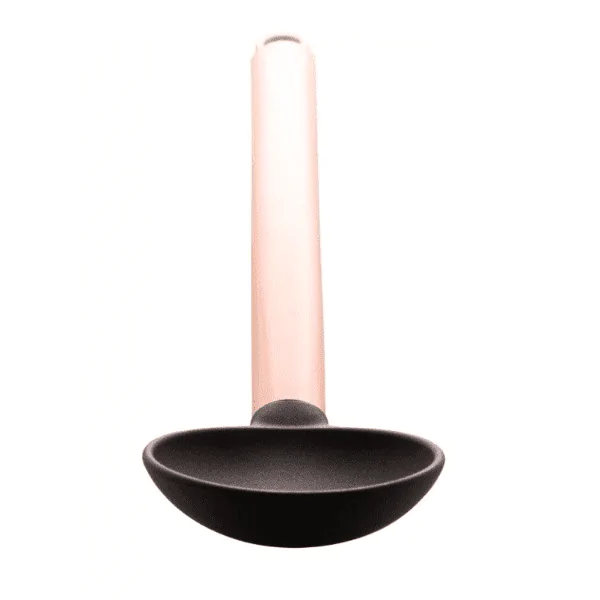 Colher Lyor de Nylon Preta Cabo Aço Inox Rosé - 34cm - Imagem 2