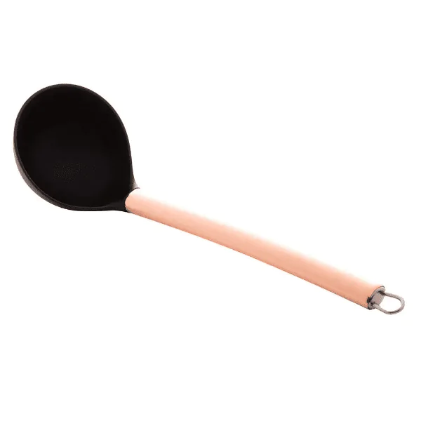 Concha Lyor de Nylon Preta Cabo Aço Inox Rosé - 30cm - Imagem 2