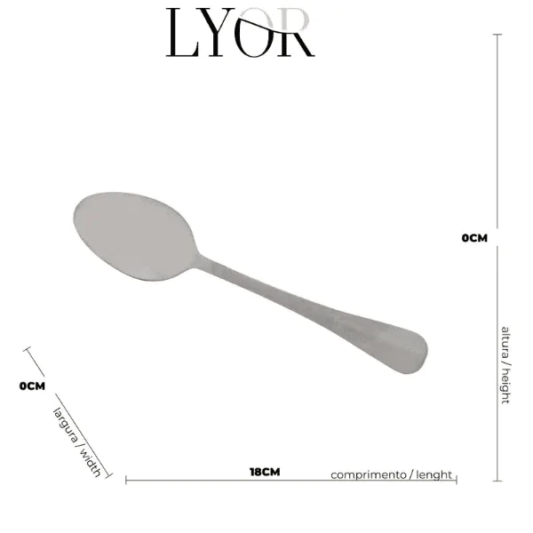 Conjunto 6 Colheres Lyor Mesa Inox Positano - 18cm - Imagem 2