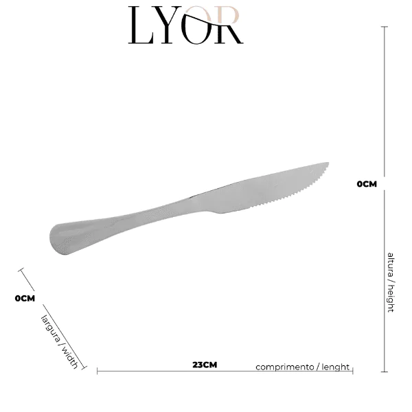 Conjunto 6 Facas Lyor P/ Churrasco Inox Positano - 23cm - Imagem 3