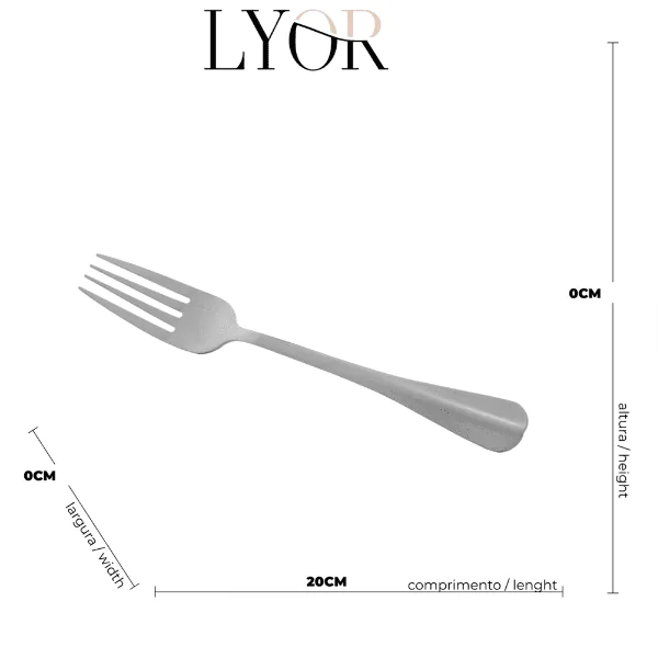 Conjunto 6 Garfos Lyor P/ Mesa Inox Positano - 20cm - Imagem 3